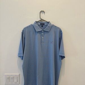 Peter Millar Navy and Light Blue Polo
